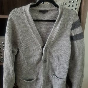 Grey Varsity Cardigan M